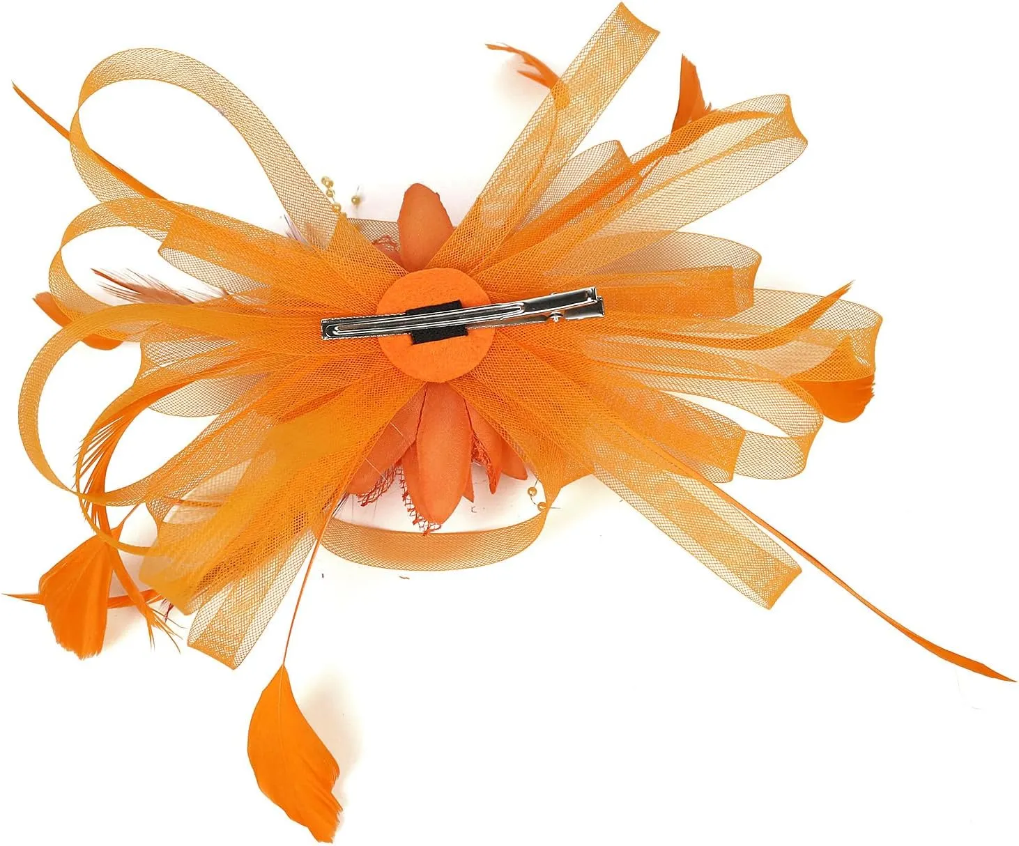 Fascinator Hats for Women Feather Flower Hair Clip Brooch Wedding Tea Party Hat Derby Race Headwear