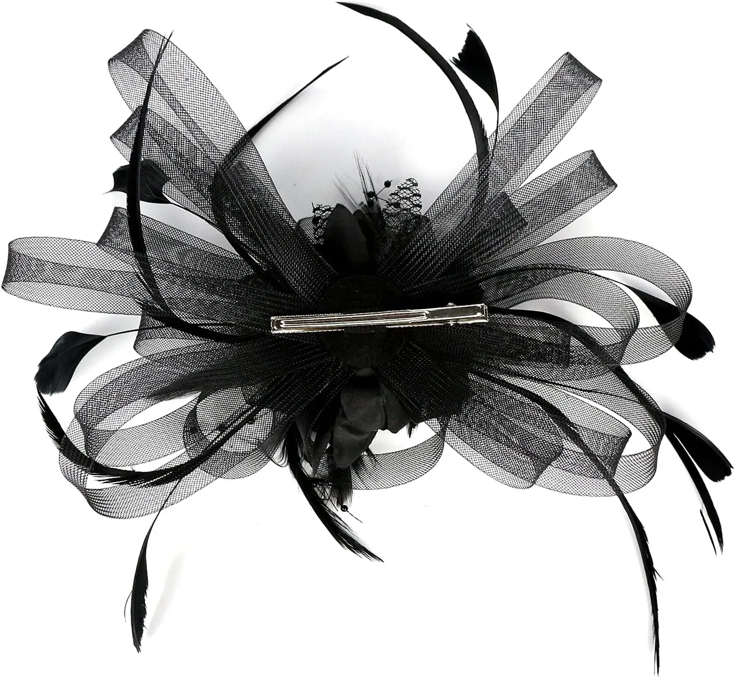 Fascinator Hats for Women Feather Flower Hair Clip Brooch Wedding Tea Party Hat Derby Race Headwear