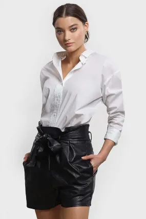 Faux Leather Paperbag Shorts