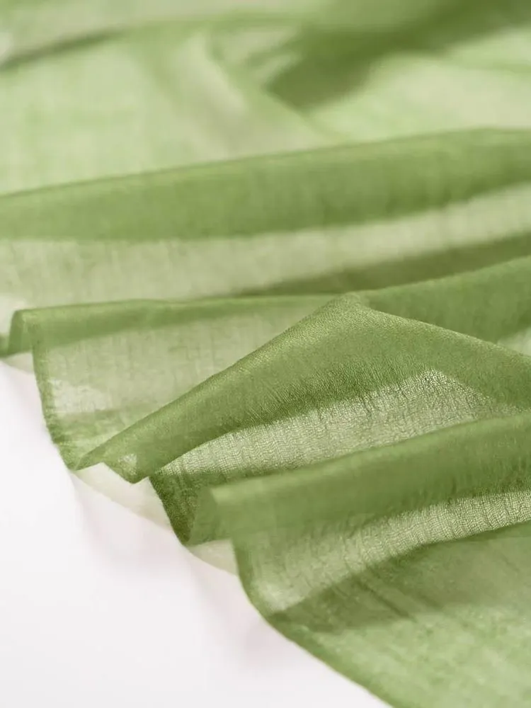 Featherlight Olive Green Cashmere Scarf