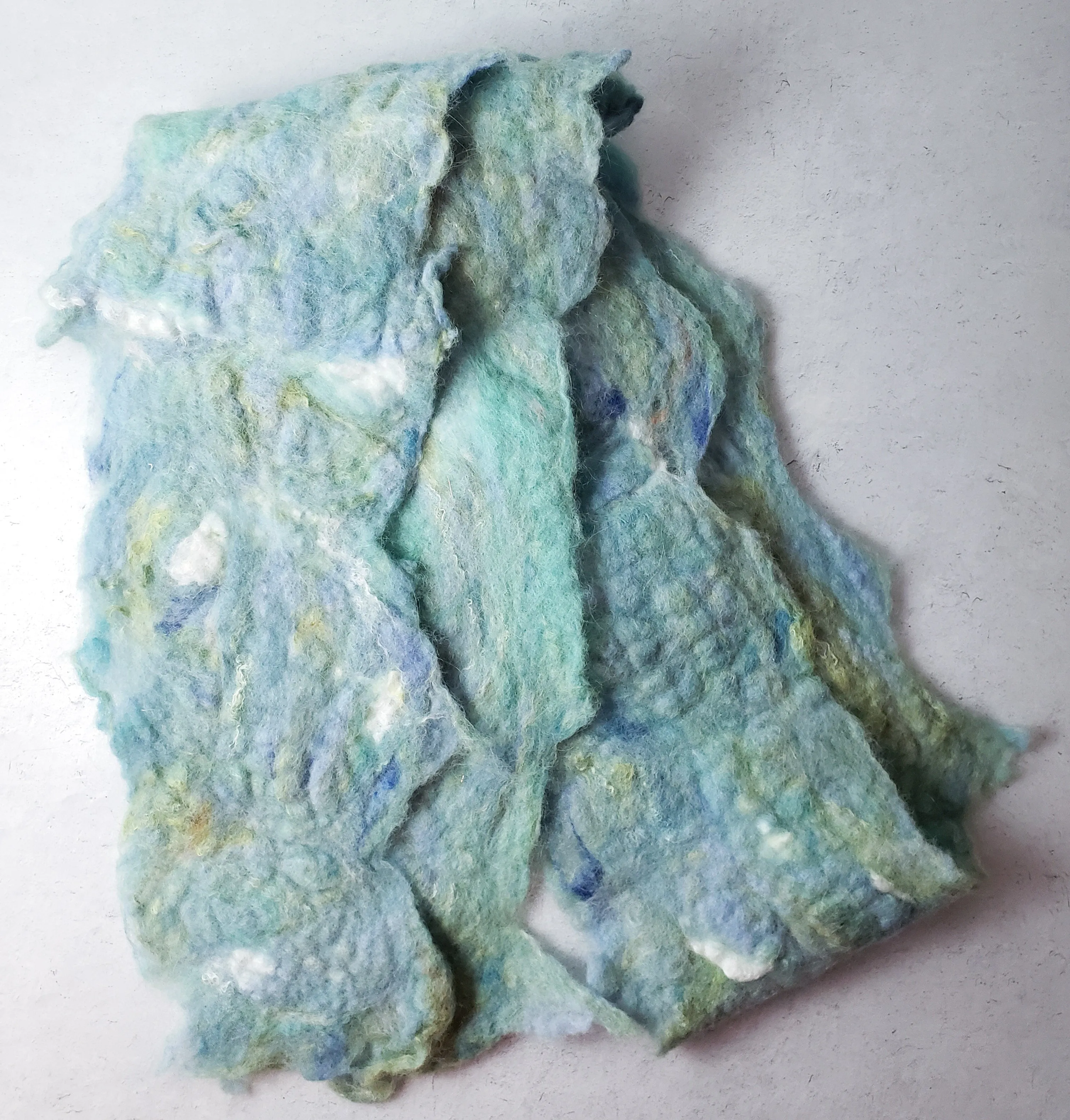 Felted Angora Scarf (Ocean Tones) by Britta Cruz