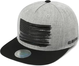 FLIPPER 3D Glossy American Flag Snapback Hat  Flat Brim Adjustable Baseball Cap for Men & Women, Patriotic USA Trucker Hat