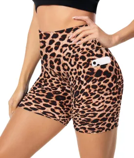 FULLSOFT High Waisted Biker Shorts for Women-5" Tummy Control Fitness Athletic Workout Running Yoga Gym Shorts