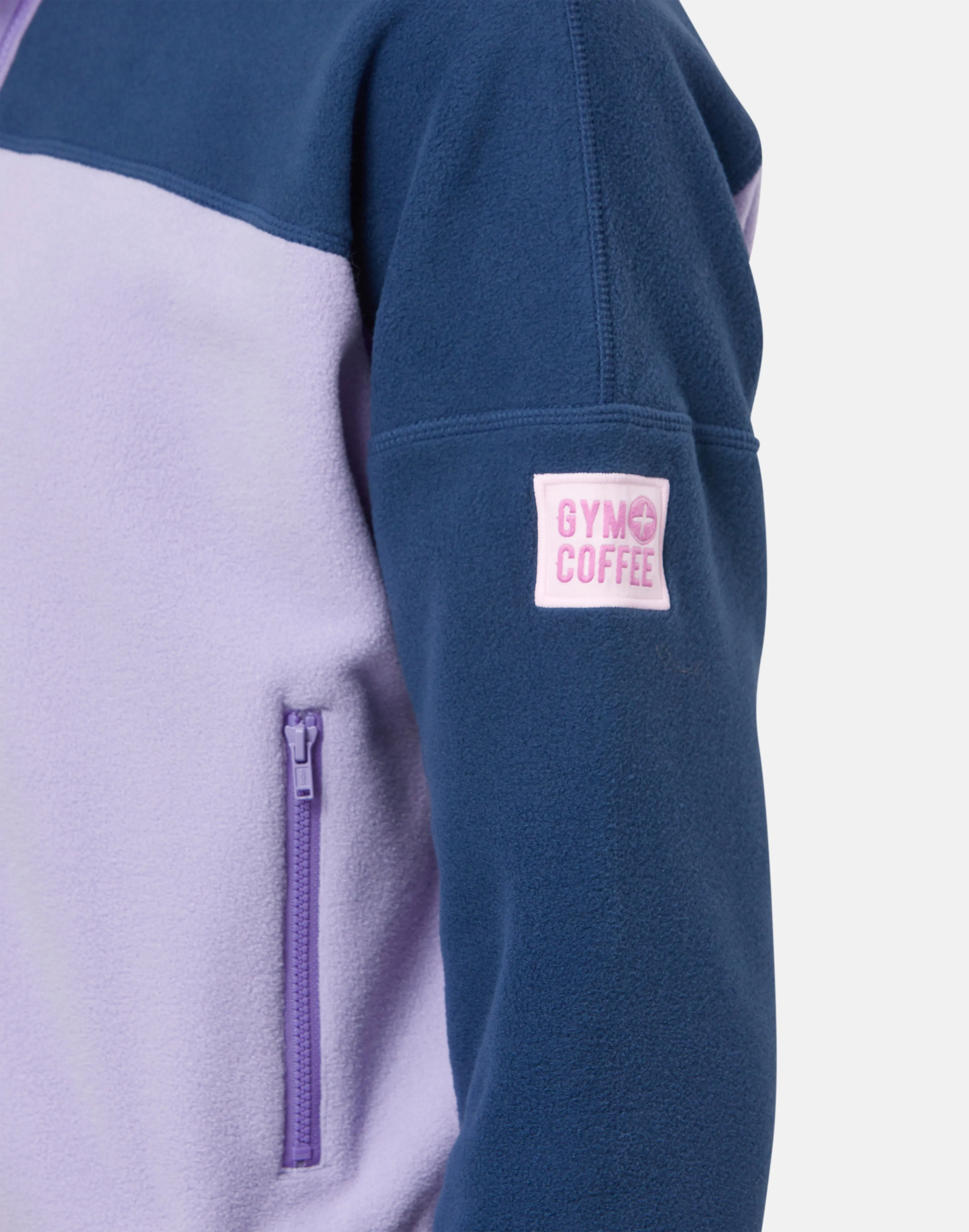 Half Zip Crop Polar Fleece in Lilac