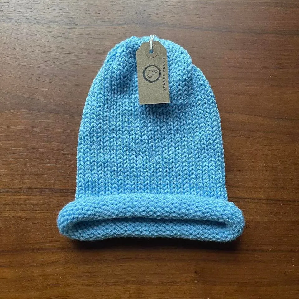 Handmade knitted beanie hats - choose your colour