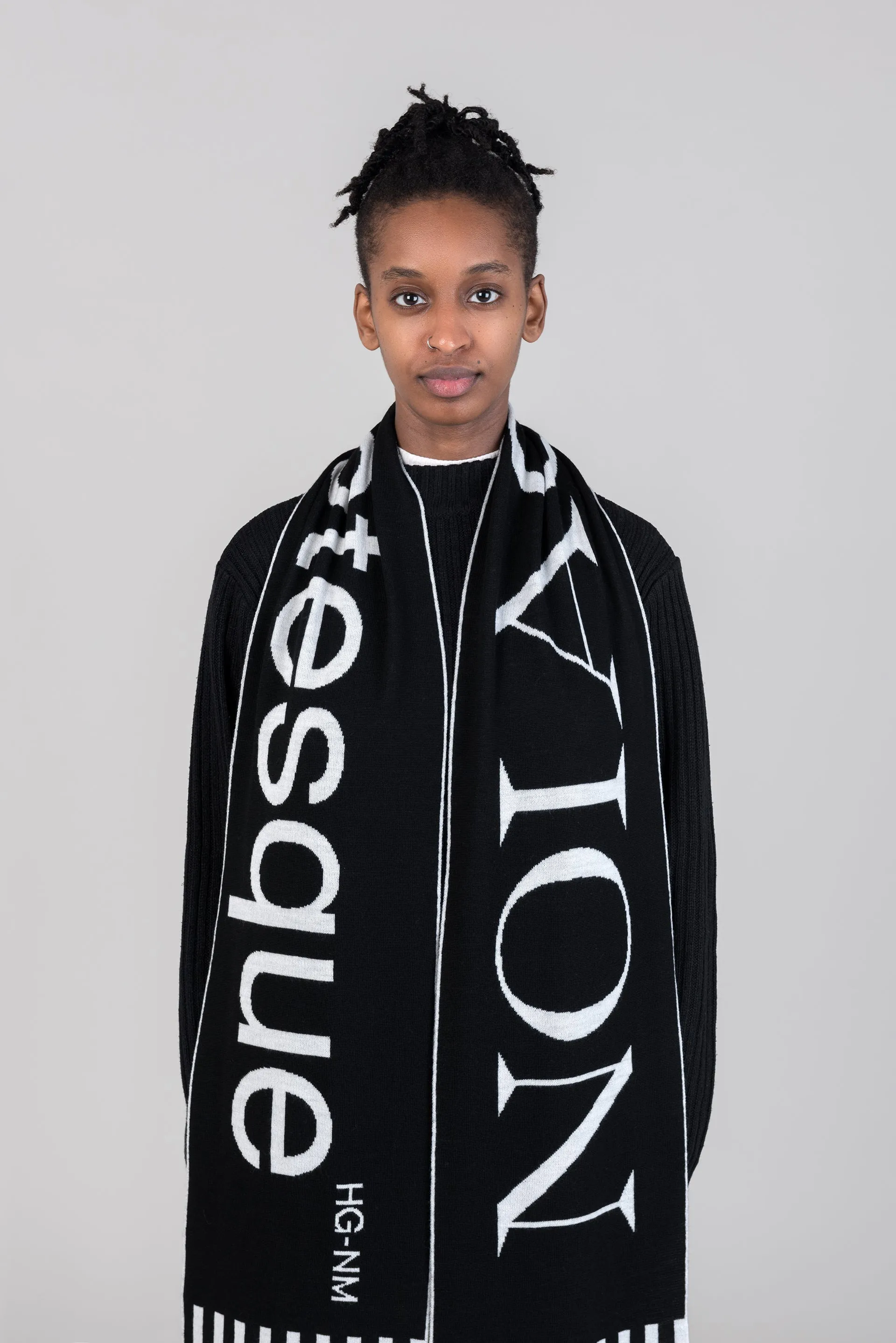 Premium HG-NM English Typography Design Scarf