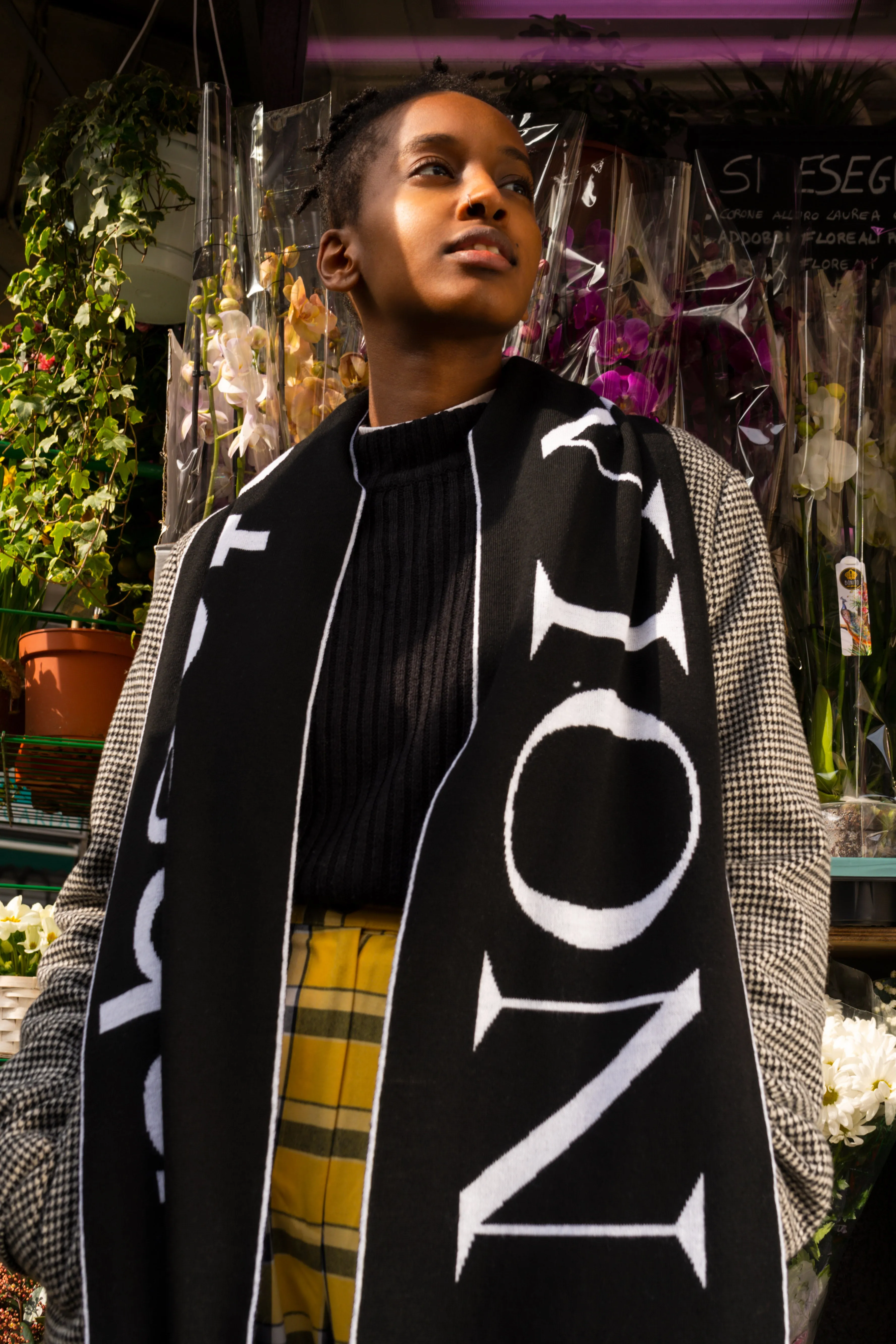 Premium HG-NM English Typography Design Scarf