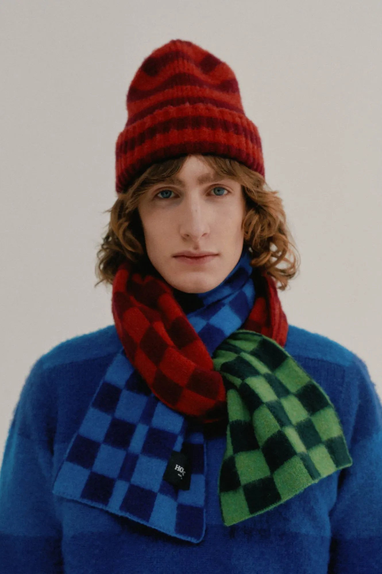 Chic Cosmic Checkerboard Forest Scarf