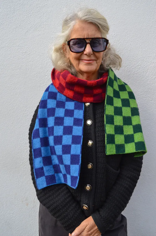 Chic Cosmic Checkerboard Forest Scarf