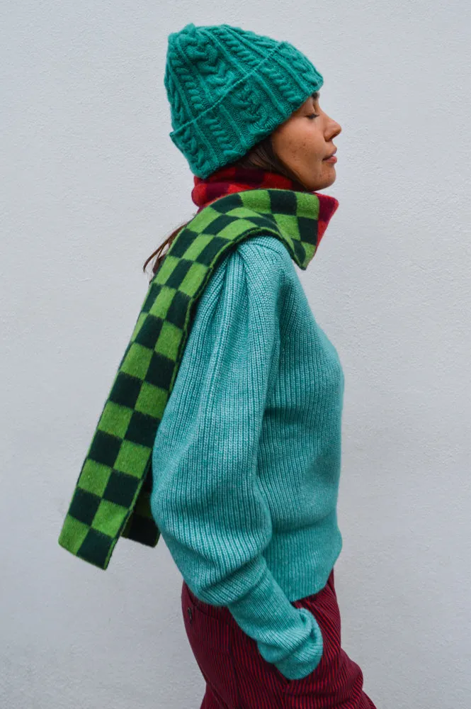 Chic Cosmic Checkerboard Forest Scarf