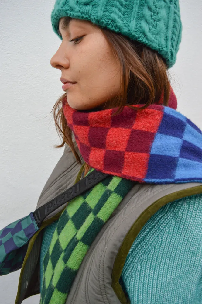 Chic Cosmic Checkerboard Forest Scarf