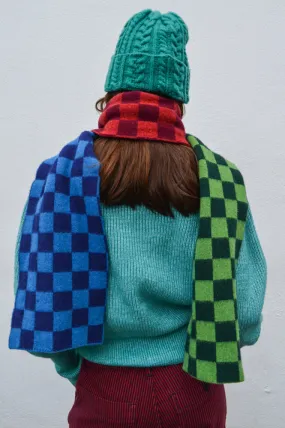 Chic Cosmic Checkerboard Forest Scarf