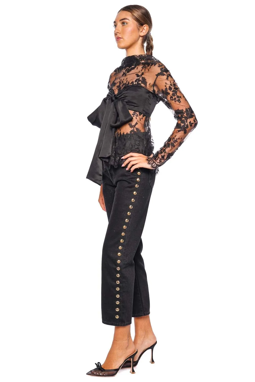 Illustration Lace Bow Bodice Top