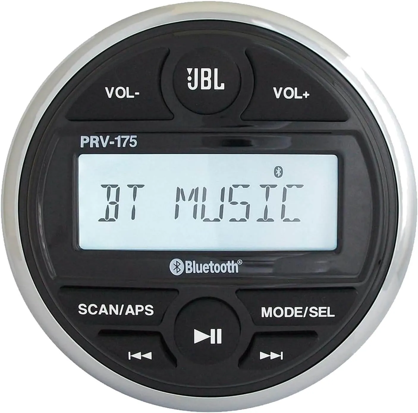 JBL PRV-175 Marine Gauge Hole Mount USB Bluetooth AM/FM Receiver, Remote, Extension Cable, Wire, 10" Subwoofer, 2x 8" 375W Max Multi-Element Speakers, 2x 6.5" 180W Boat Audio Speakers (White)