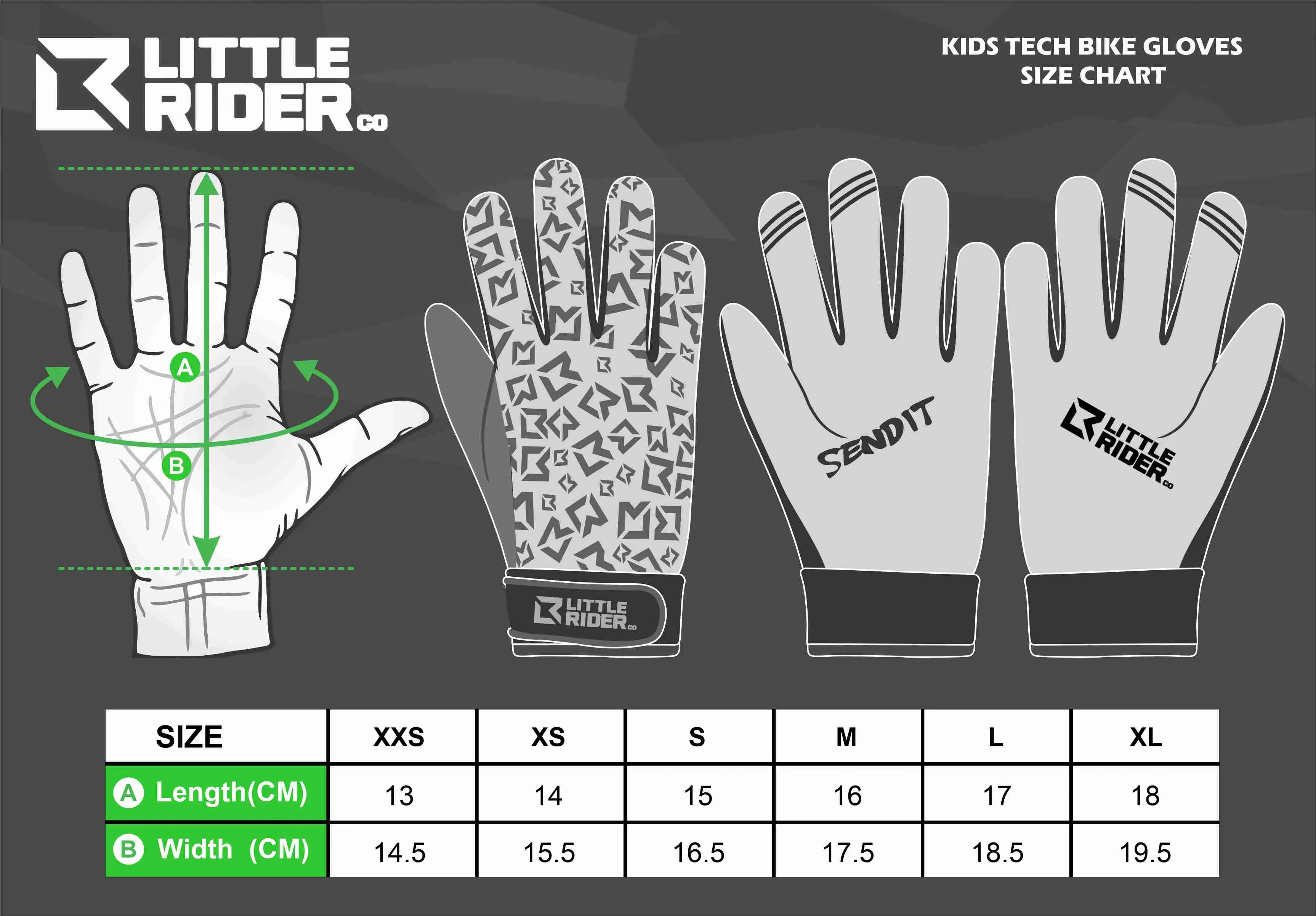 Kids Bike Gloves by Little Rider Co - Inspire Series - Colorful Colour Blast Design