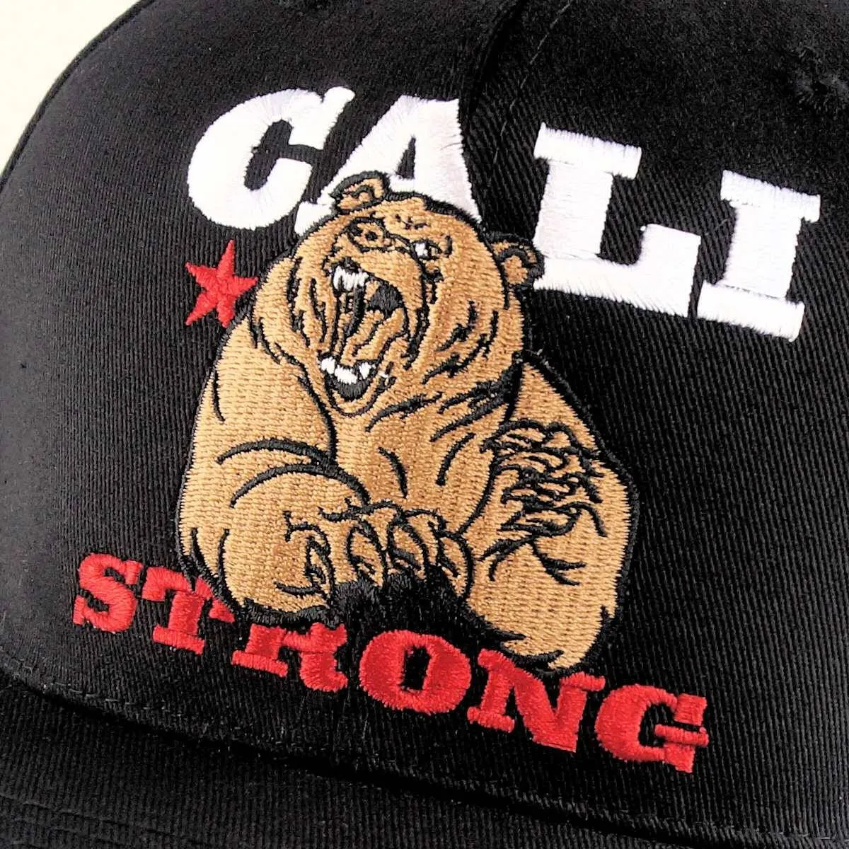 Mean Bear Flat Bill Snapback Black Cap