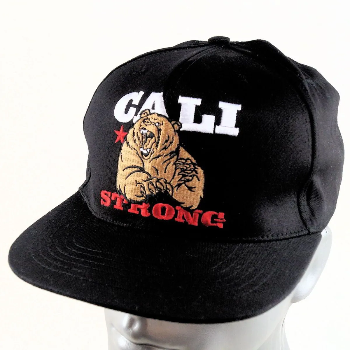 Mean Bear Flat Bill Snapback Black Cap