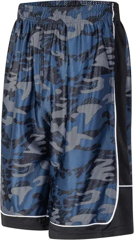 Men's Long Athletic Shorts Basketball Gym Quick Dry Camo Shorts with Pockets