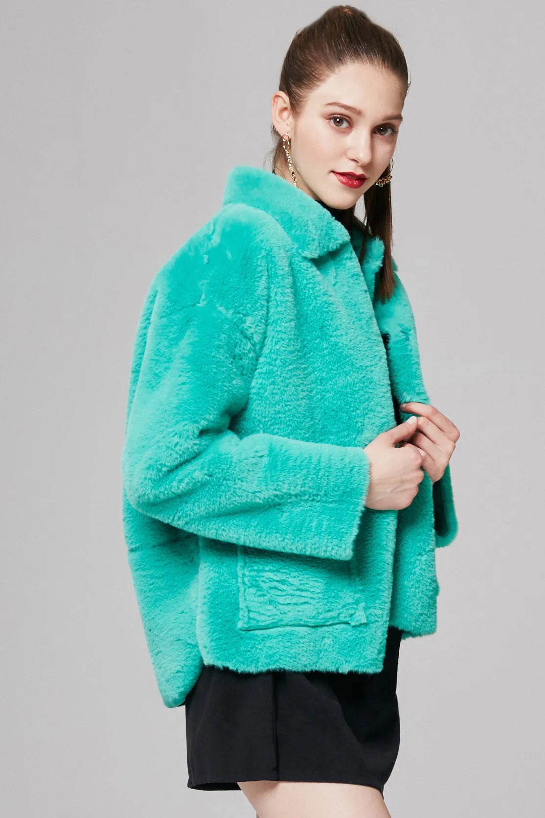 Nicole Cropped Faux Fur Jacket