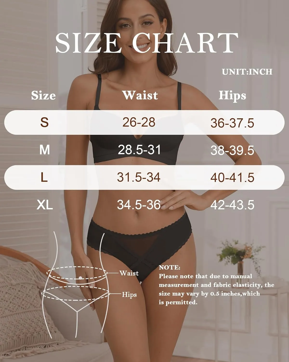 OLIKEME Womens Underwear Cotton Hipster Panties Low Rise No Show Briefs Soft Stretch Breathable Ladies Panties 6 Pack