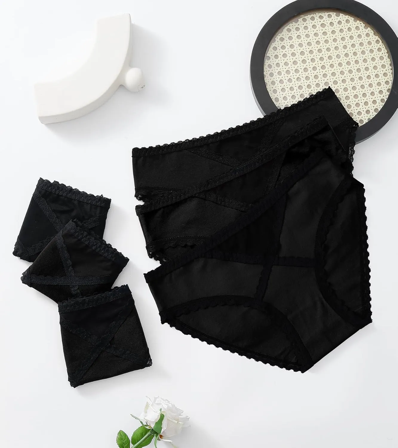 OLIKEME Womens Underwear Cotton Hipster Panties Low Rise No Show Briefs Soft Stretch Breathable Ladies Panties 6 Pack