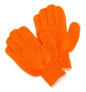 Orange Knit HoneyComb Fishermans Gloves