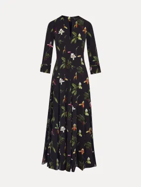 Orchid Cady Inset 3/4 Sleeve Dress