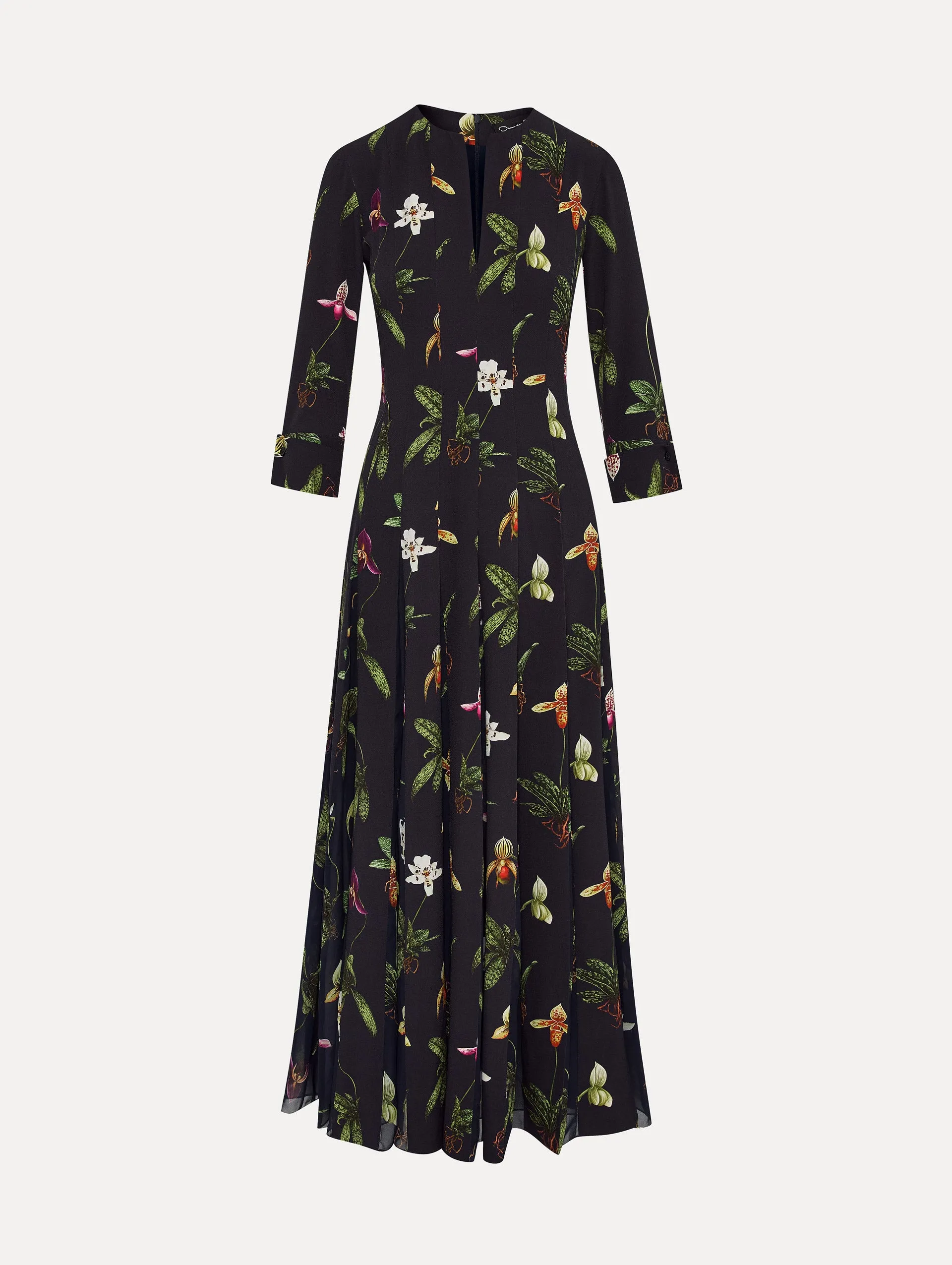Orchid Cady Inset 3/4 Sleeve Dress