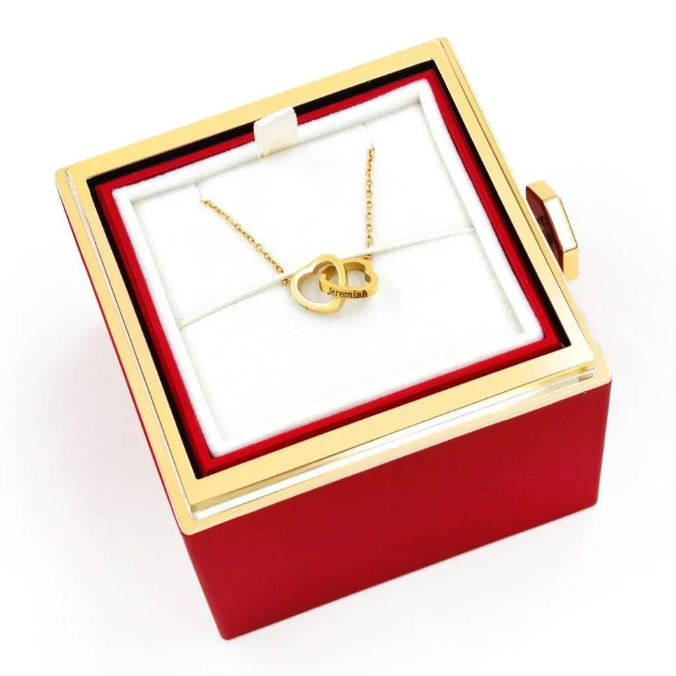 Rose Box   Secret 18k Heart Necklace (Engraved)