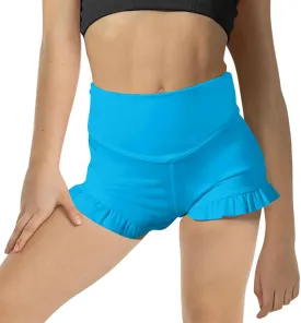 RRHSS Girls Athletic High Waisted Ruffle Shorts - Comfy Yoga Dance Workout Gymnastics