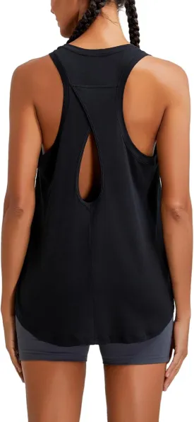 RUNNING GIRL Racerback Running Yoga Athletic Tank Tops for Women, Sleeveless Workout Tank Tops Woman Tennis Shirts