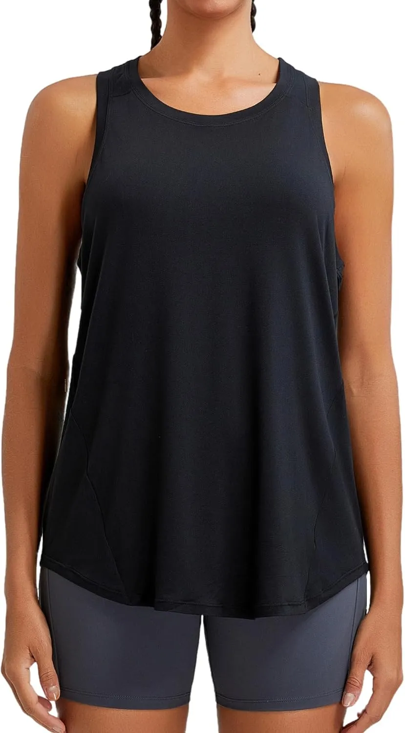 RUNNING GIRL Racerback Running Yoga Athletic Tank Tops for Women, Sleeveless Workout Tank Tops Woman Tennis Shirts