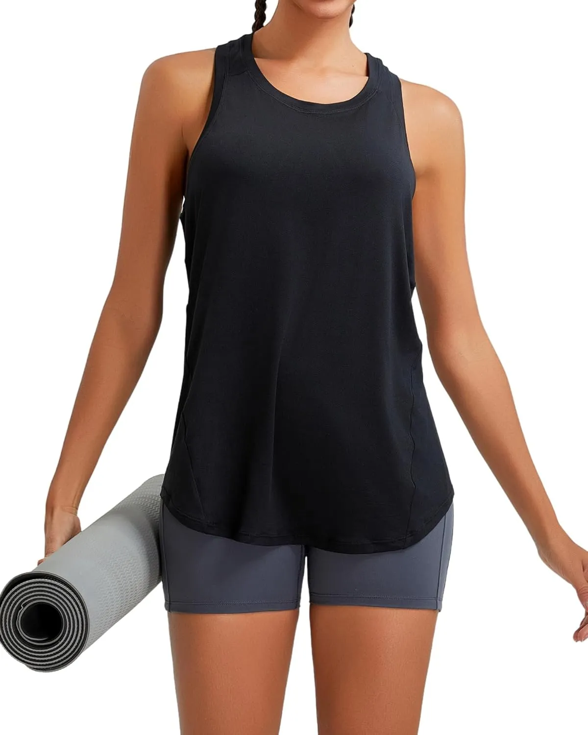 RUNNING GIRL Racerback Running Yoga Athletic Tank Tops for Women, Sleeveless Workout Tank Tops Woman Tennis Shirts