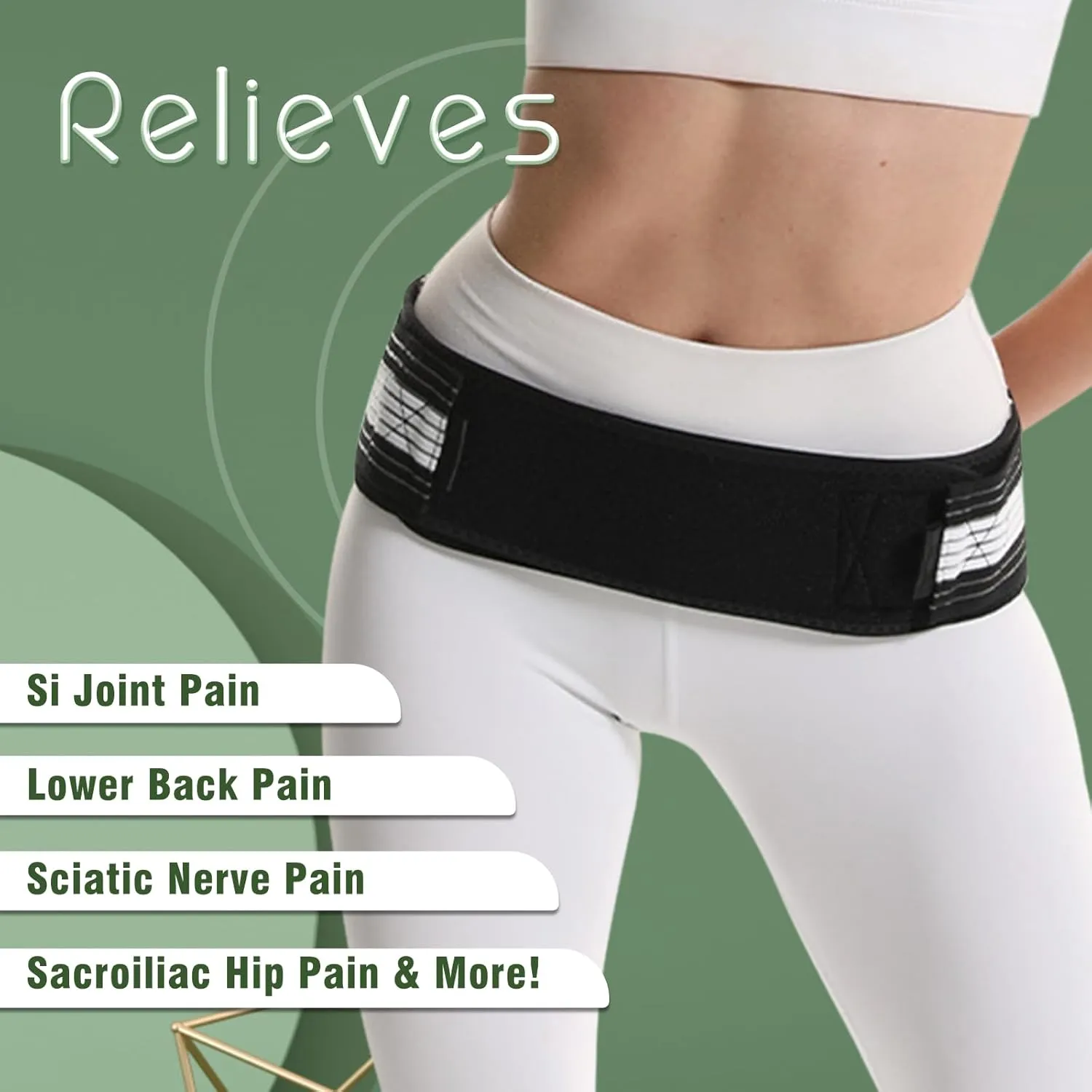Sacroiliac Si Belt Men Women, Sacroiliac SI Joint Belt,Breathable Non-Slip Pelvic and lumbar Support Brace for Men and Women-Support Brace Eases Pain from Sciatica, Pelvic, Lumbar, Nerve, and Leg Discomfort