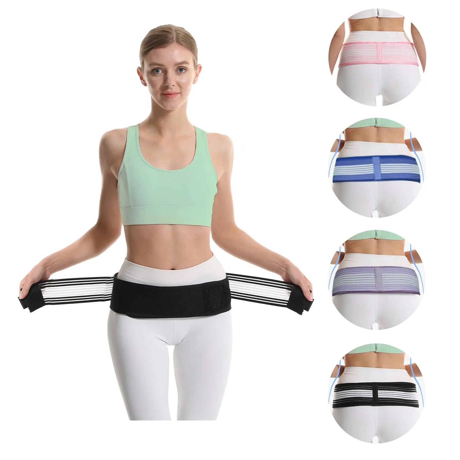 Sacroiliac Si Belt Men Women, Sacroiliac SI Joint Belt,Breathable Non-Slip Pelvic and lumbar Support Brace for Men and Women-Support Brace Eases Pain from Sciatica, Pelvic, Lumbar, Nerve, and Leg Discomfort