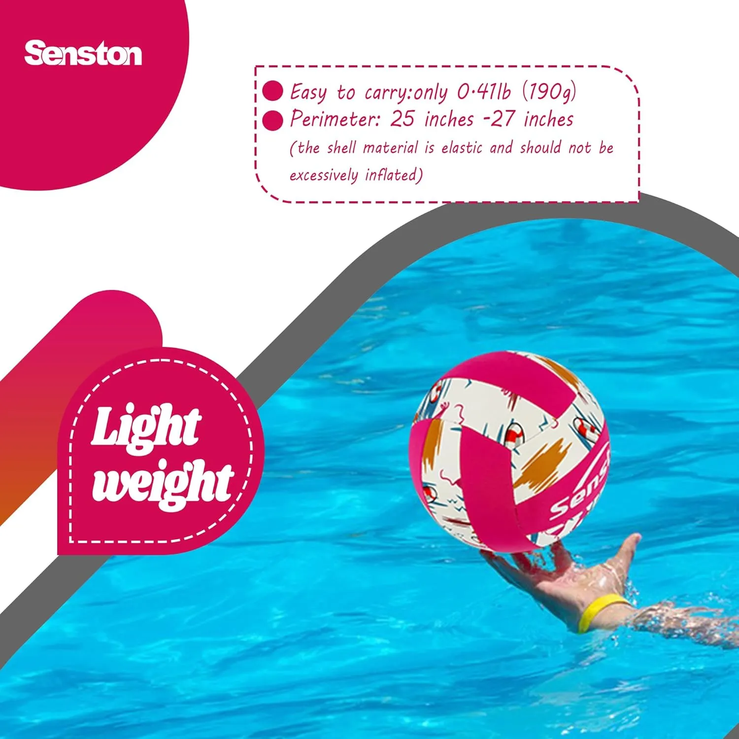 Senston Lightweight Water Pool Volleyball Size 5 for Pool Games,for Beach Volleyball Indoor Outdoor