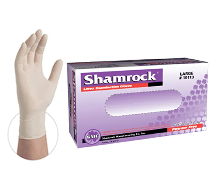 Shamrock Latex Exam Disposable Glove, 5 Mil, 100/BX 10 BX/CS 1000 Total  CEFM1294