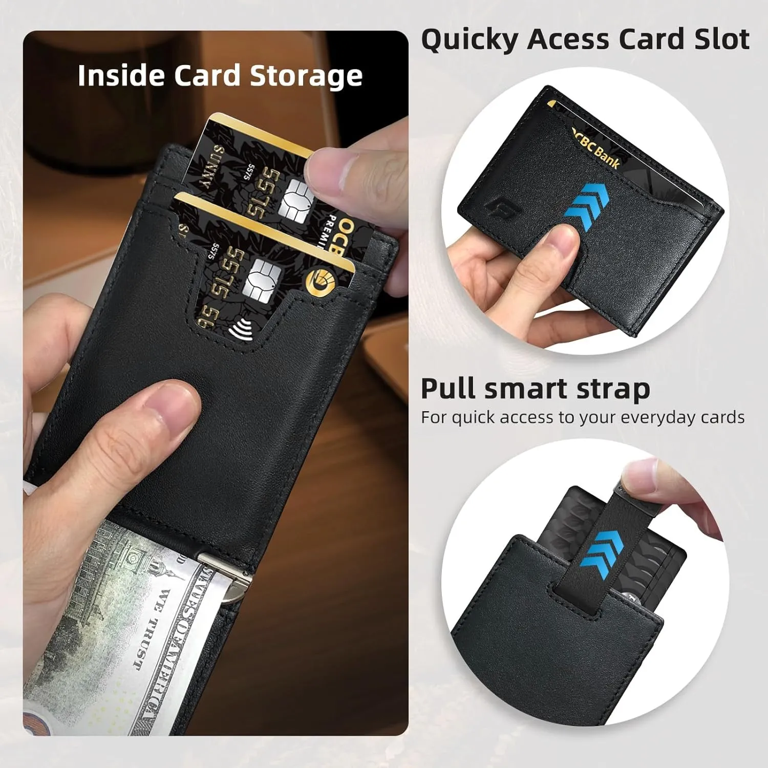 Slim Minimalist Wallet for Men- Money Clip Wallet | Bifold Men Wallets | RFID Blocking Wallet | Genuine Leather Wallets for Men | 12 Card Holder Mens Wallet | Mens Front Pocket wallet