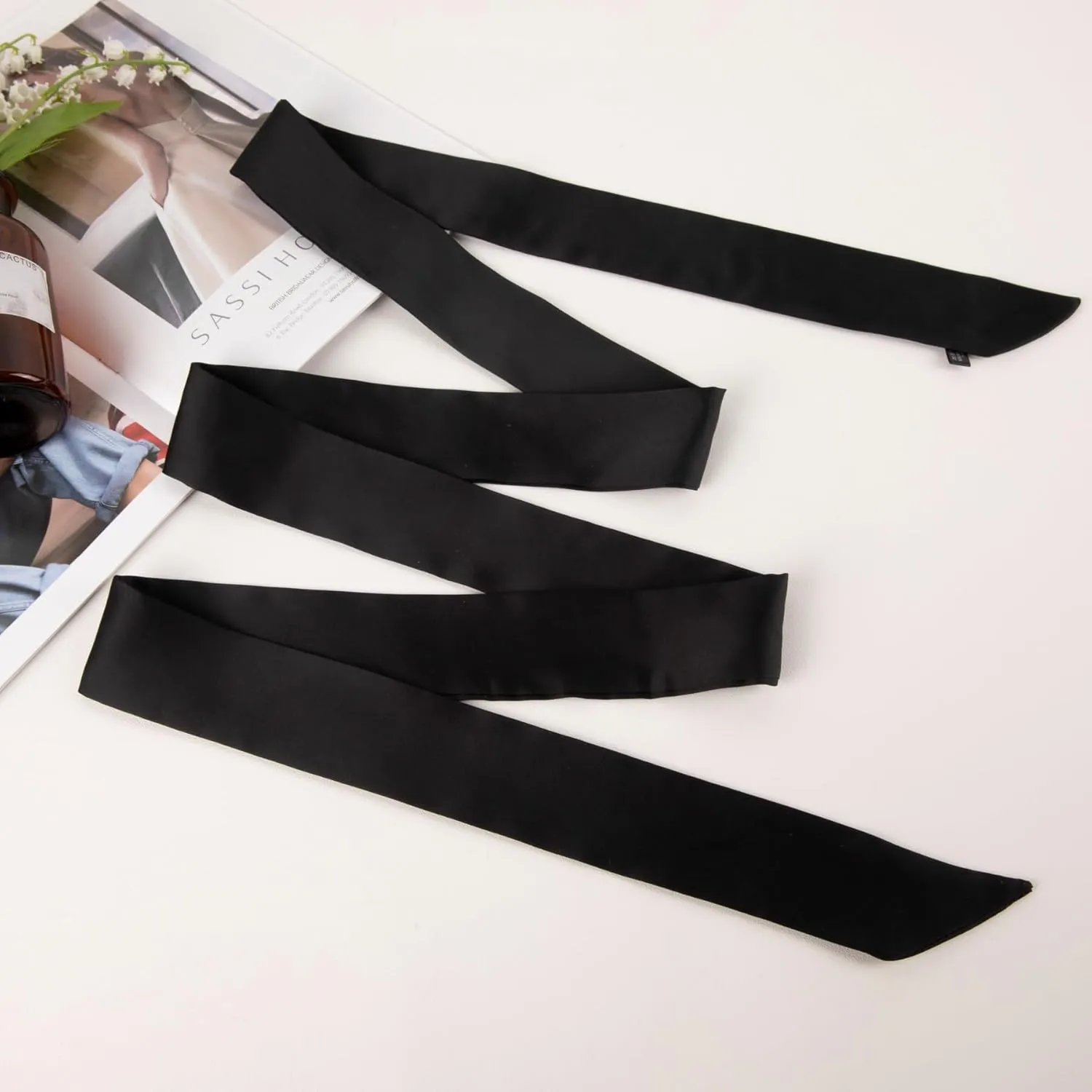 Stylish Ribbon Scarf Soft Long Skinny Satin Belt Neck Scarf for Women