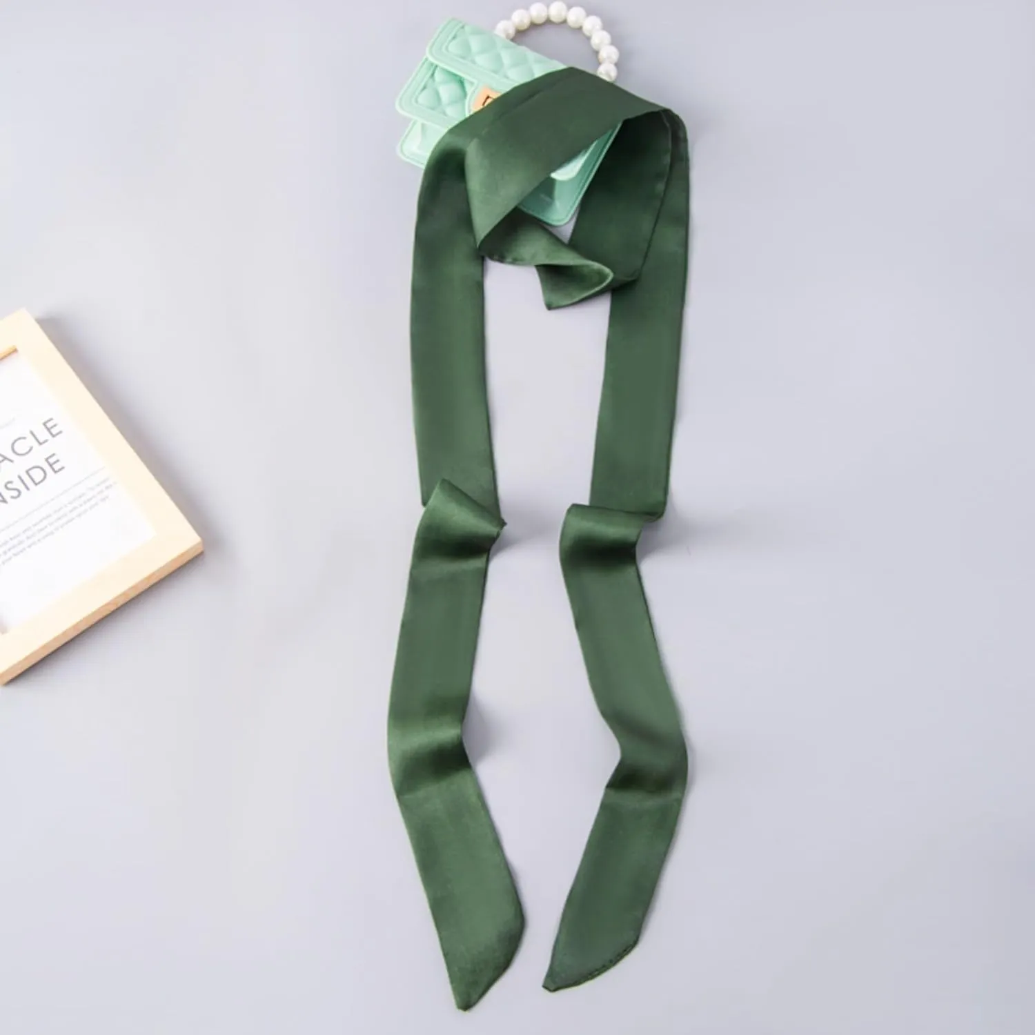 Stylish Ribbon Scarf Soft Long Skinny Satin Belt Neck Scarf for Women