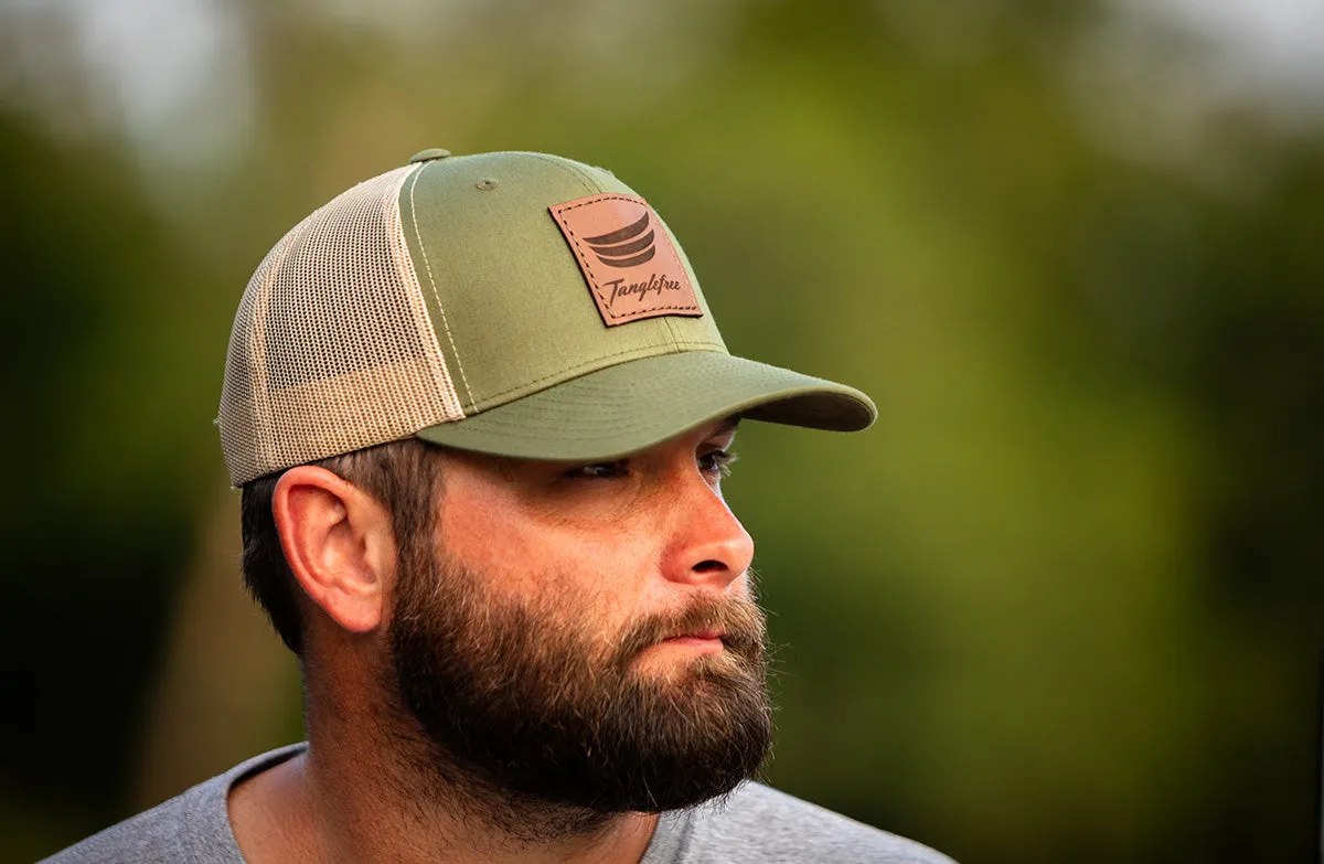 Tanglefree Leather Patch Trucker Hat