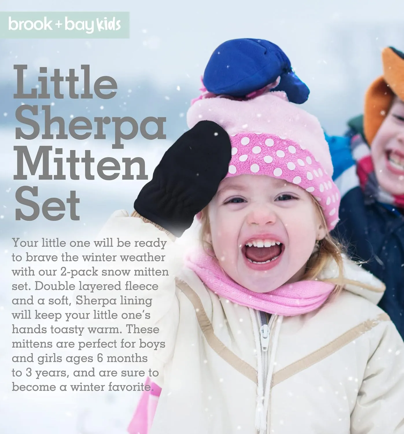 Toddler Hat & Glove Set - Baby Fleece Winter Hat and Mittens for Infant Kids