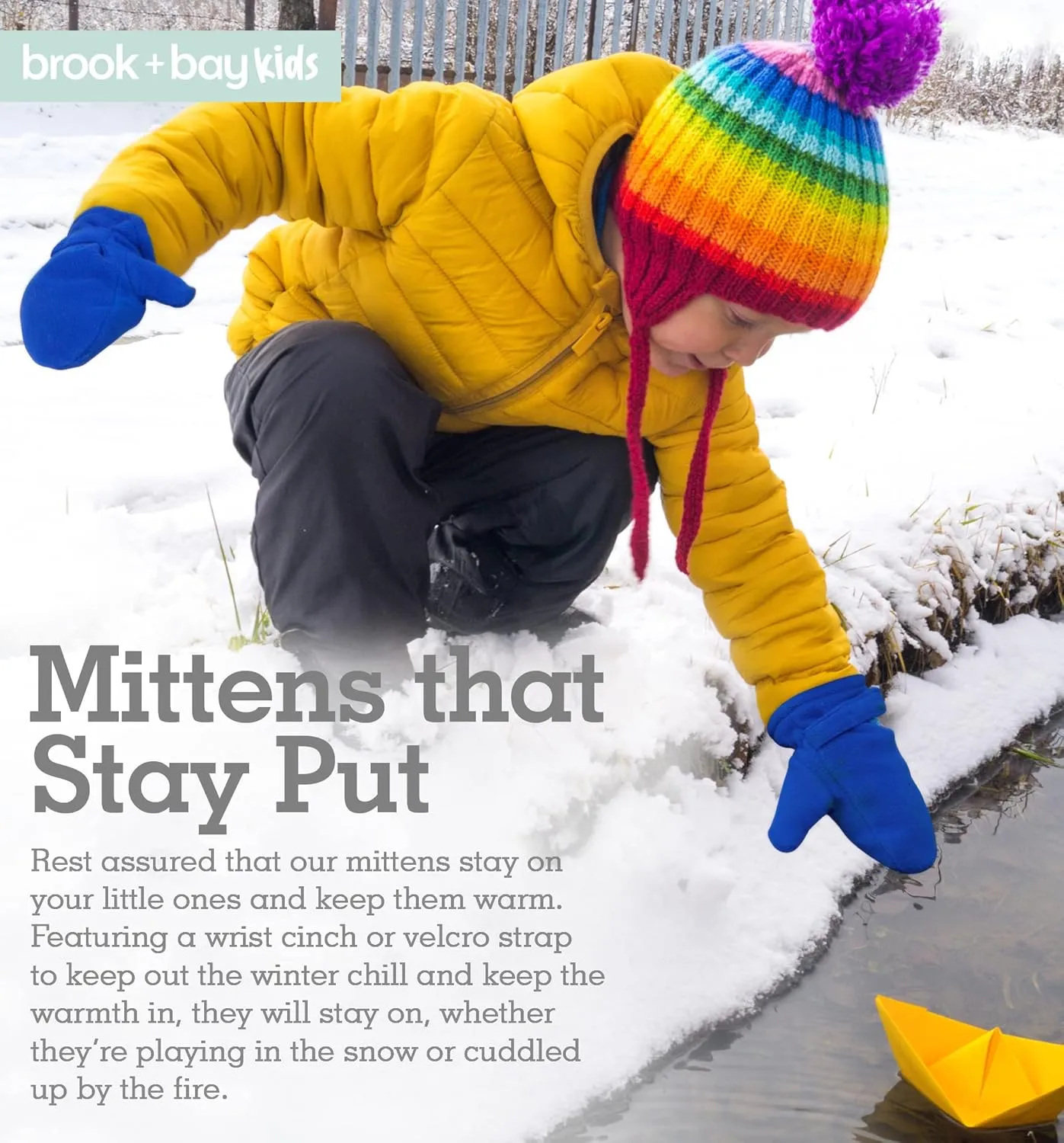 Toddler Hat & Glove Set - Baby Fleece Winter Hat and Mittens for Infant Kids