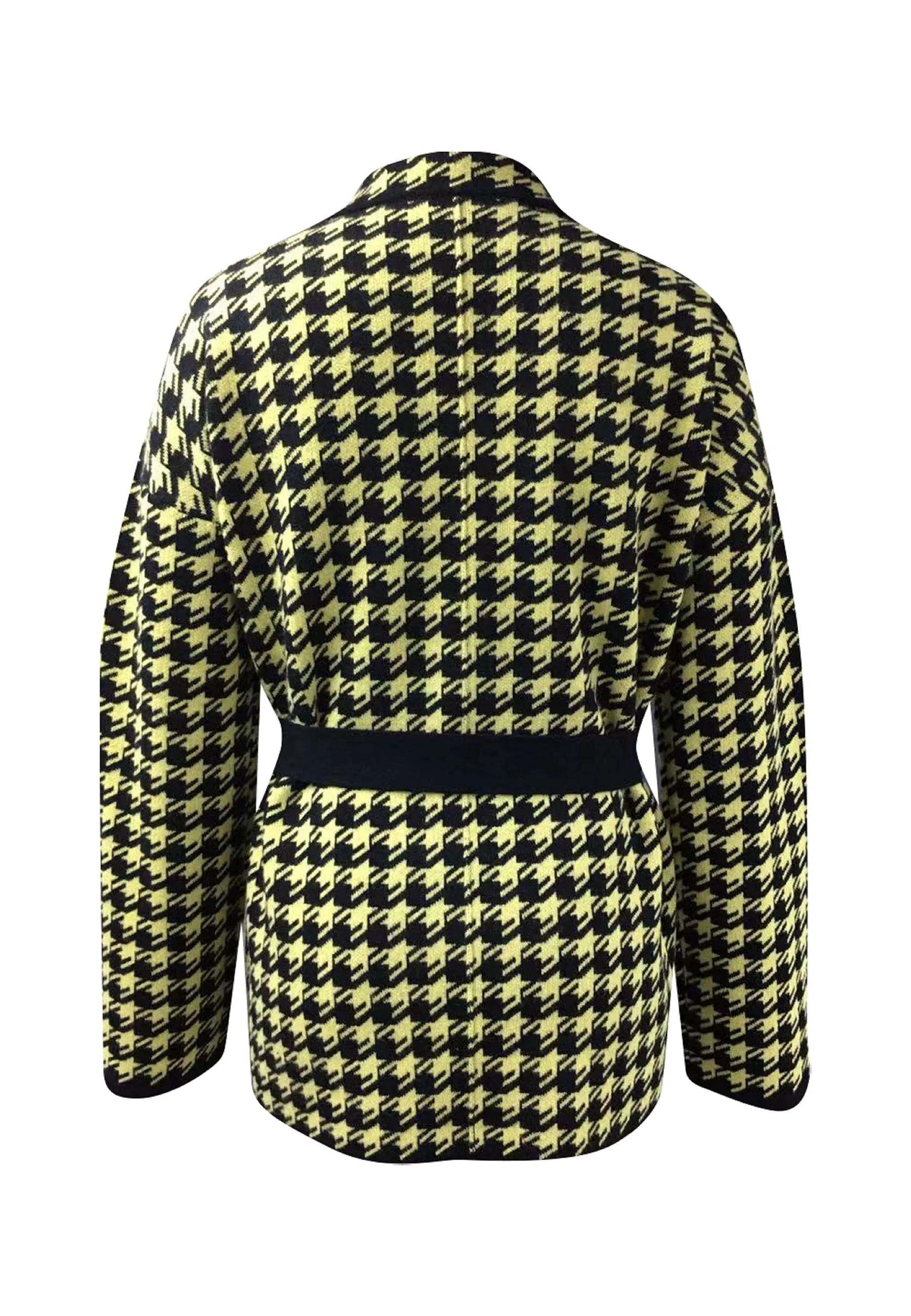 Two-Tone Wool Cashmere Cardigan with Belt