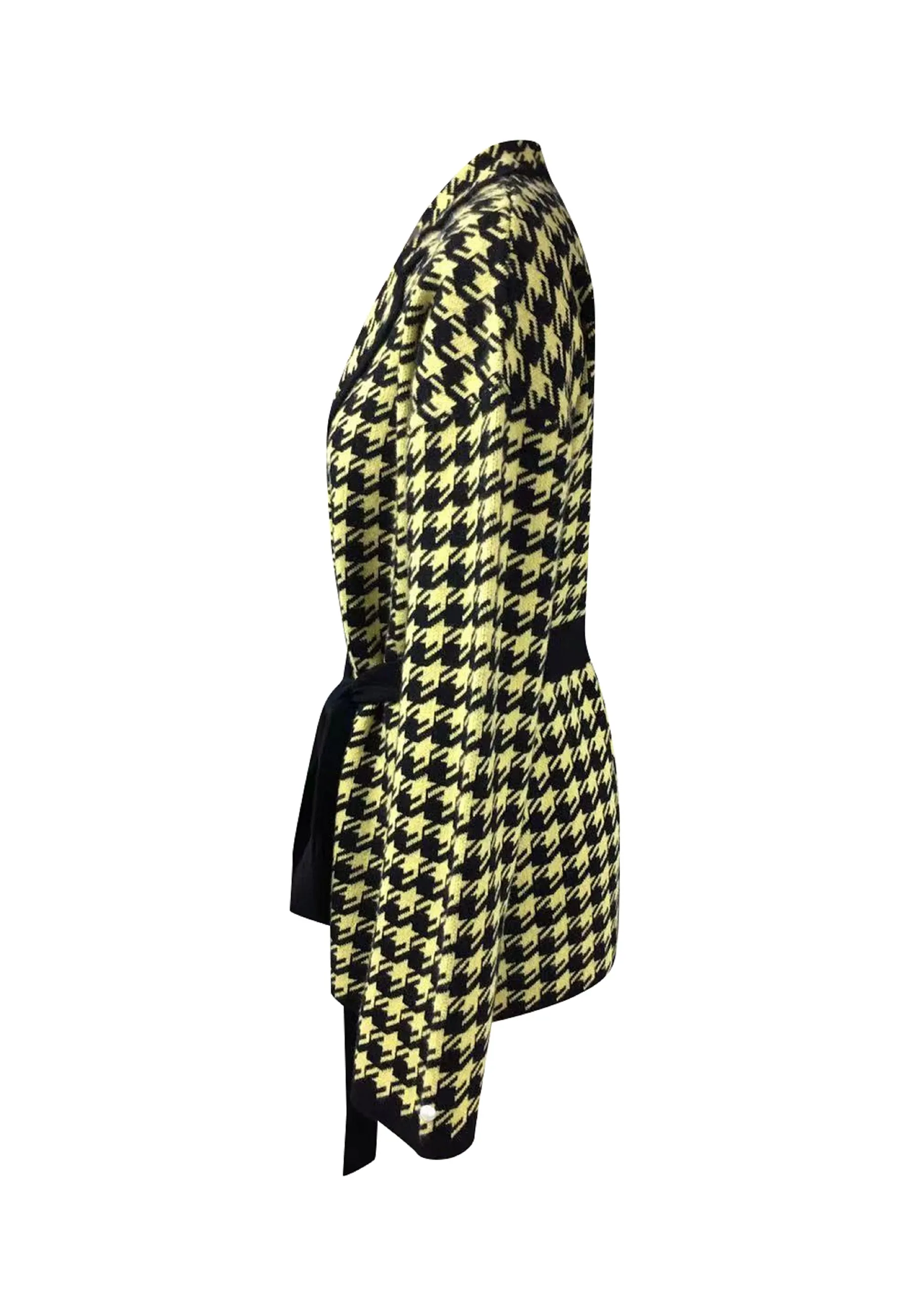 Two-Tone Wool Cashmere Cardigan with Belt
