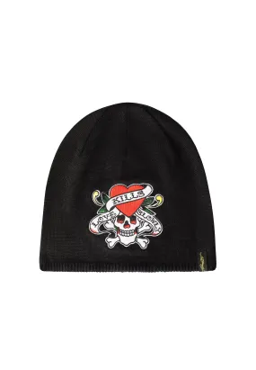 Black Unisex Lks-Skull Beanie Hat