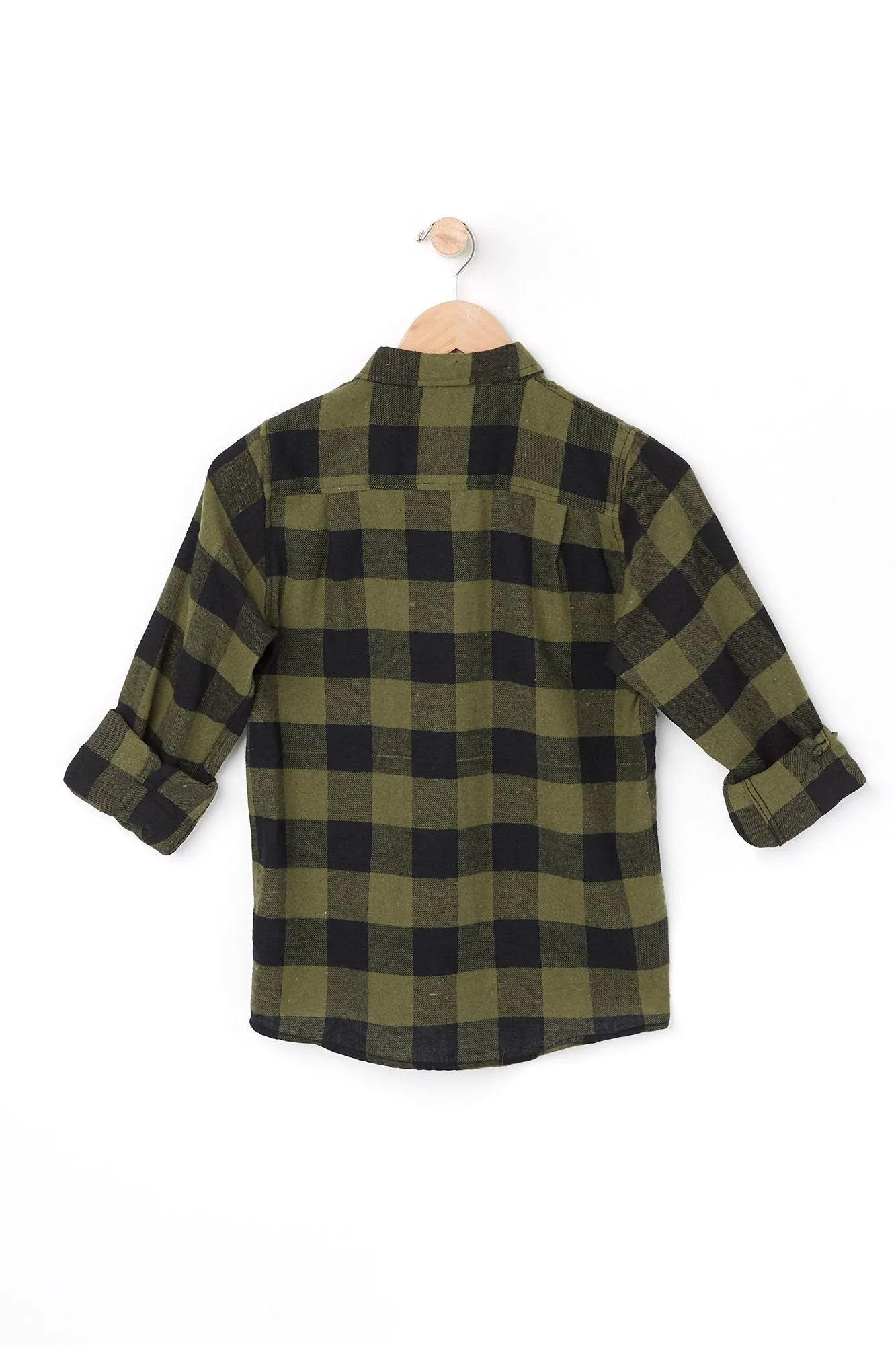 West 49 Youth One Pocket Flannel Green Shirt
