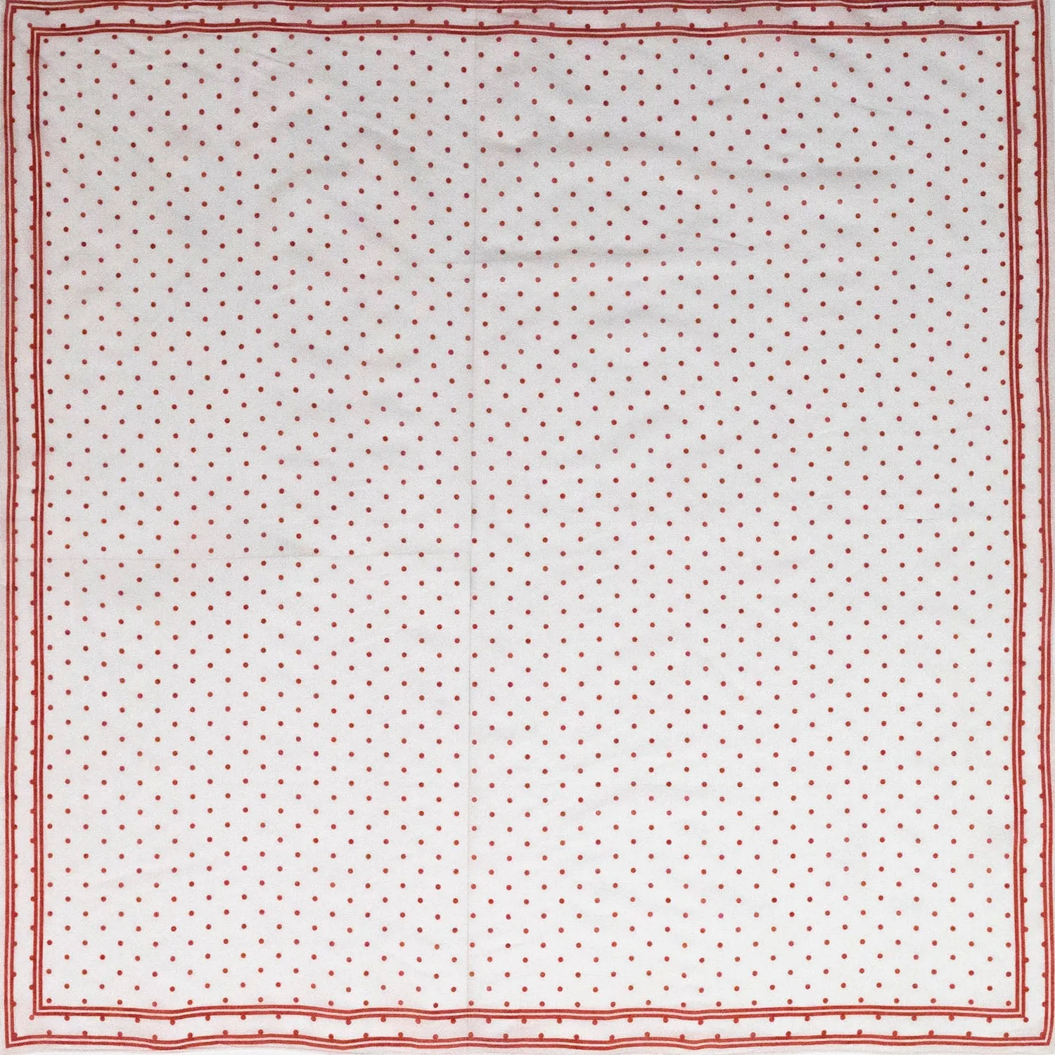 White & Red "Spot'd & Bordered" Handkerchief