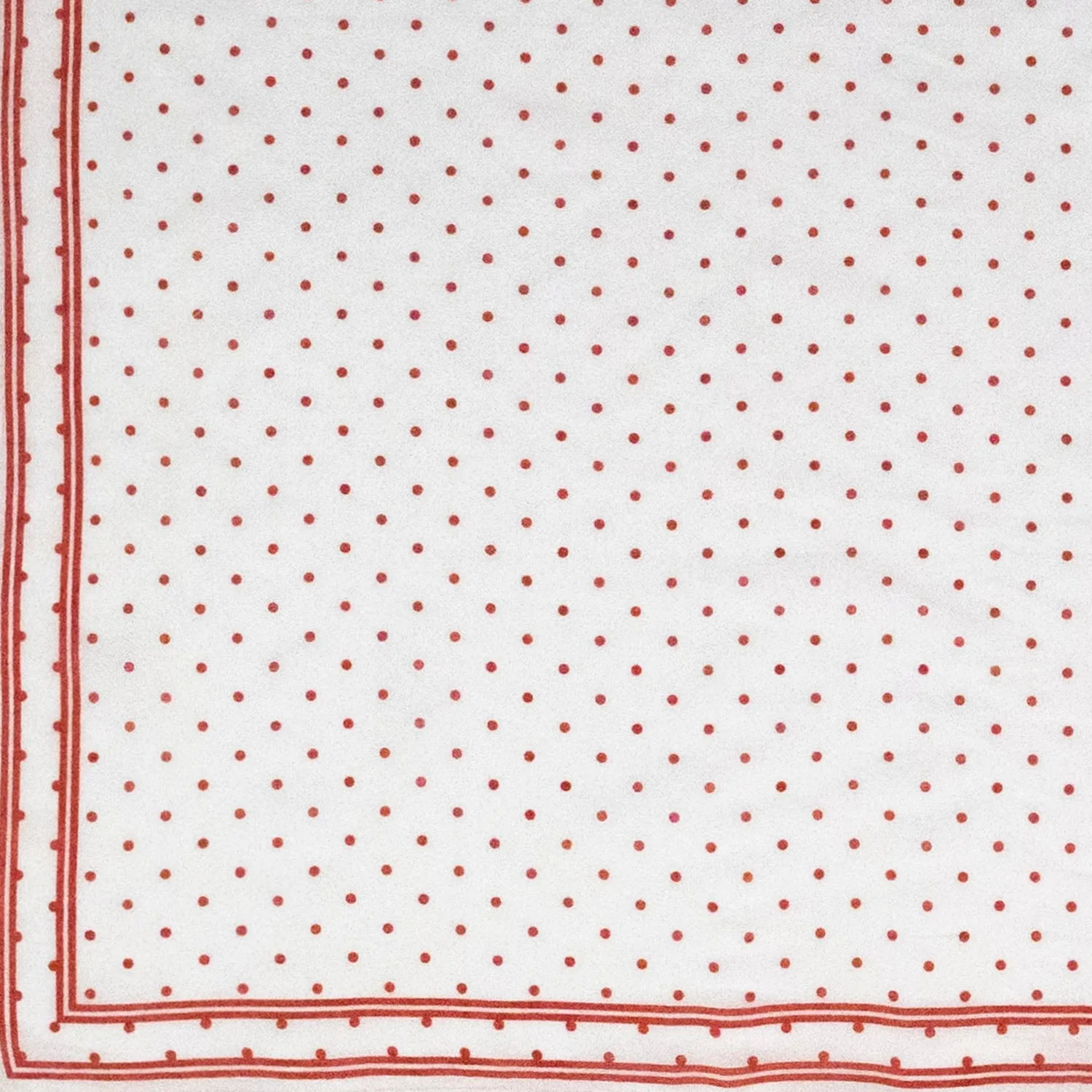 White & Red "Spot'd & Bordered" Handkerchief