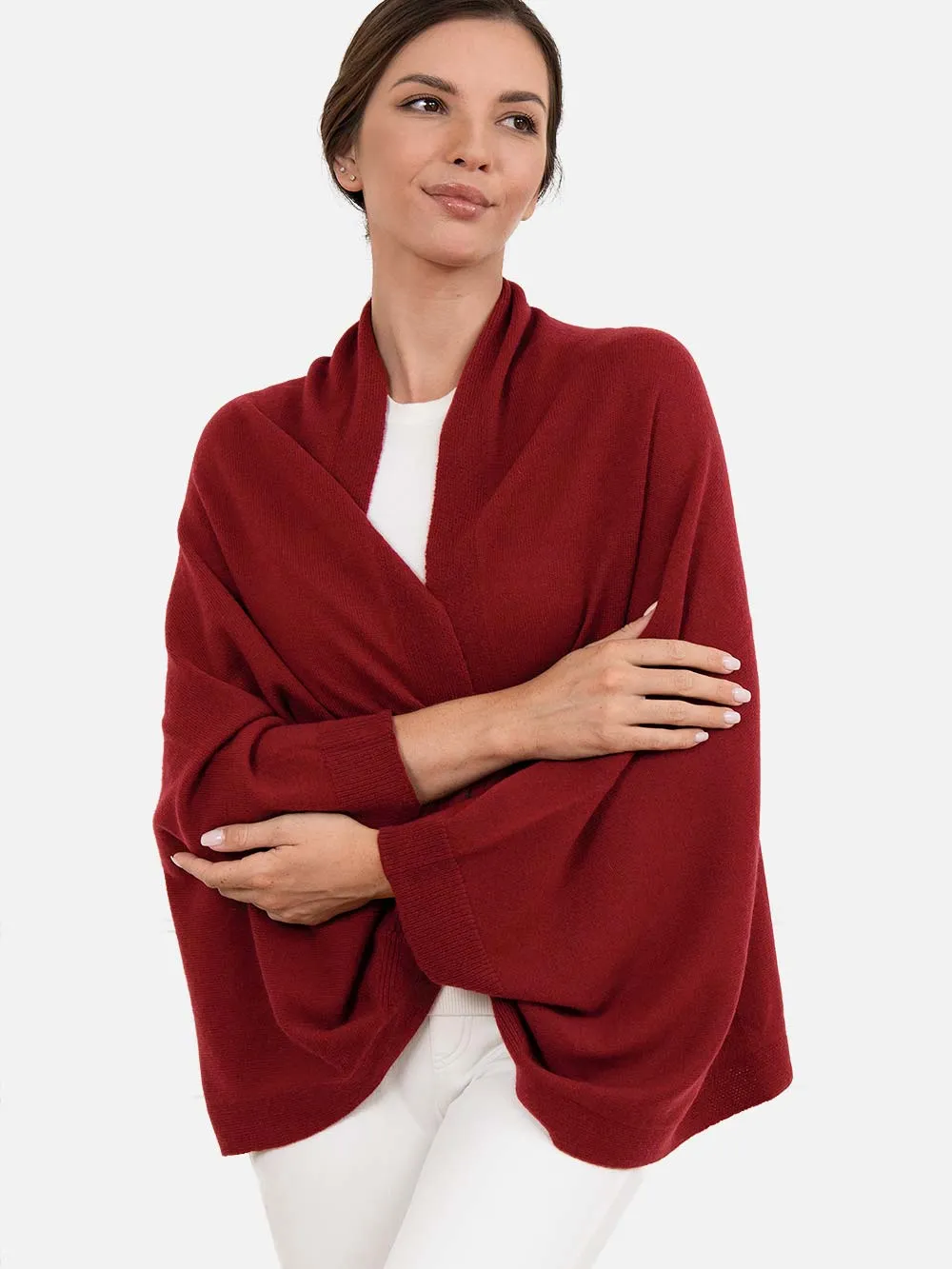 Wine Red Wearable Cashmere Wrap